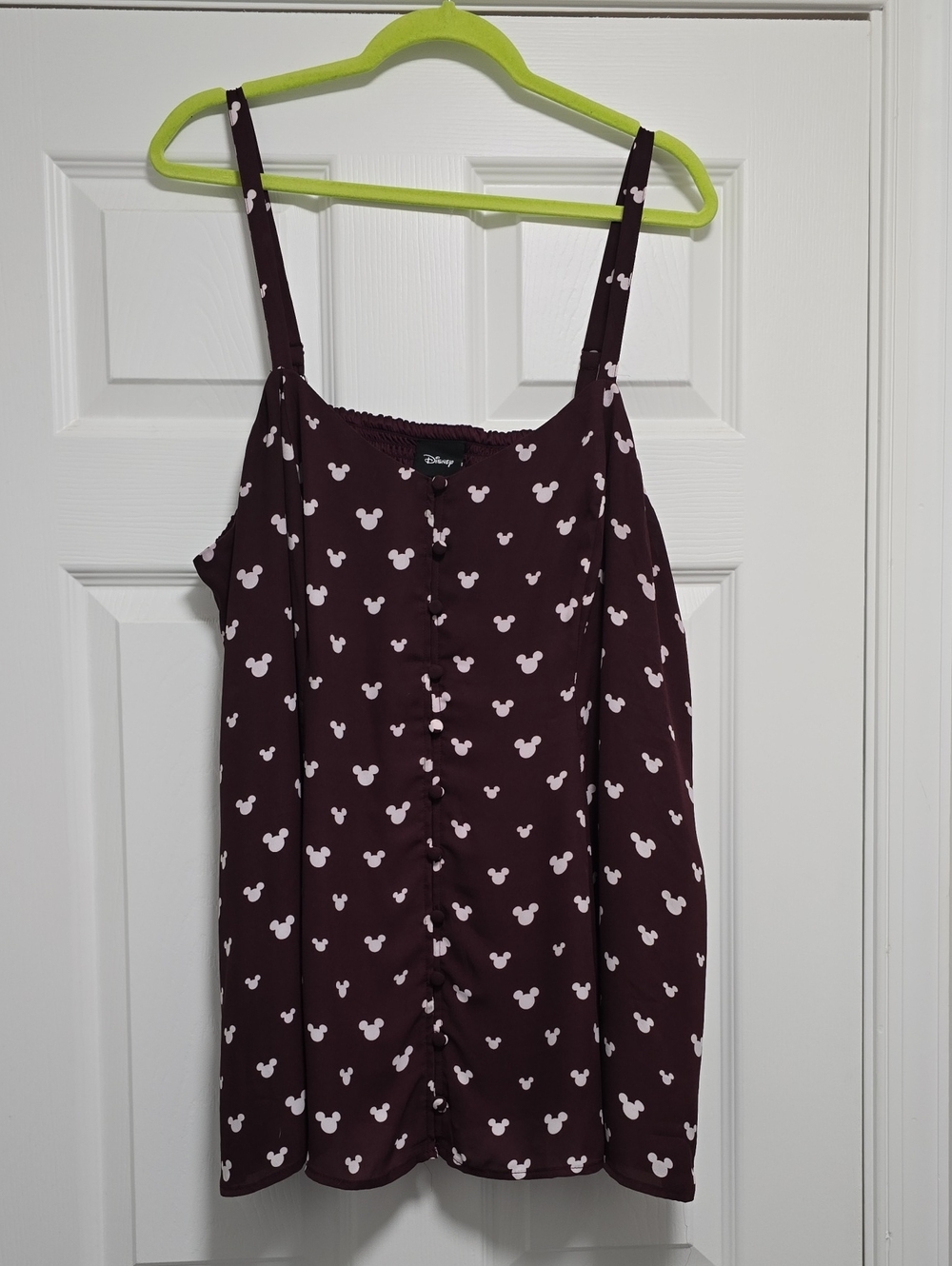 Disney Maroon Tank Top with White Mickey Print